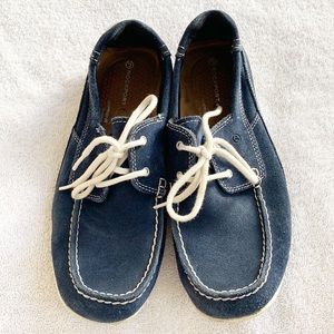 Rockport Adiprene Size 9.5 Blue Suede Boat Shoes